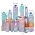 Wide Mouth Sports Water Bottles 3 Pcs Set With Time Marker