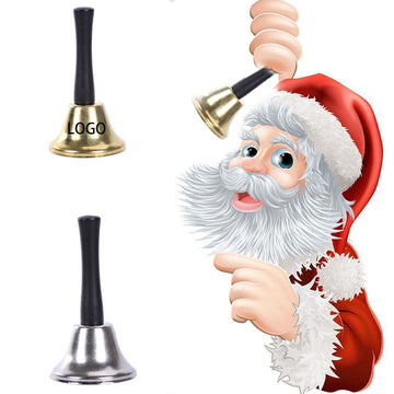 Christmas Metal Hand Bell With Wood Handle