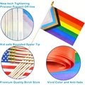 8"X5" Progress Rainbow Handheld Flag with Wooden Pole