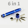 6-In-1 Magnetic Metal Screwdriver Tool Pen With Led Light