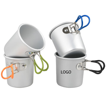 5Oz.Portable Aluminum Alloy Camping Cup With Foldable Handle
