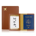 Gold Plated Leather Passport Holder