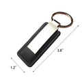 Rectangular Leather Keychain w/ Metal Plate