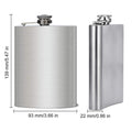 8 Oz Stainless Steel Flask Hip Flask W/ Hinged Cap