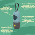 Outdoor Portable Flashlight Waste Bag Dispenser