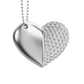Heart-Shaped Usb Flash Drive 16Gb Crystal Necklace