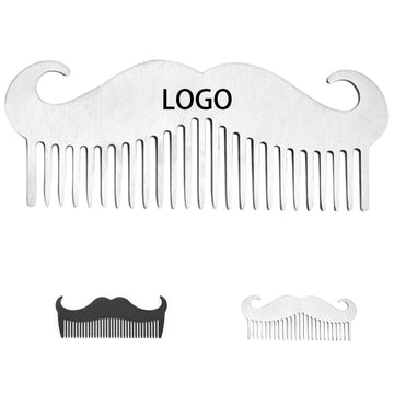 Goat Mustache Shape Comb Stainless Steel Beard Comb