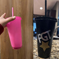 24Oz Glitter Plastic Coffee Cups