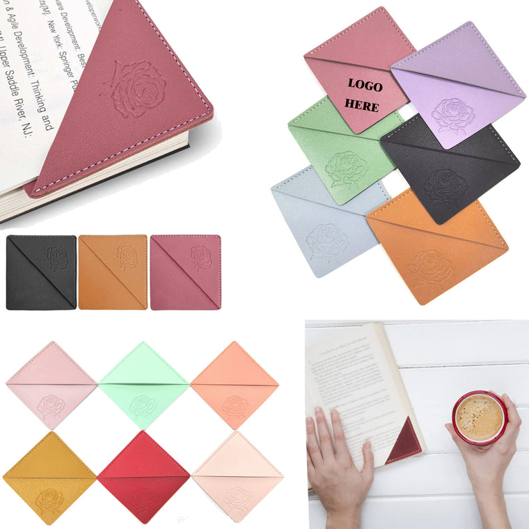 Rhombus Leather Page Corner Protective Cover Bookmark
