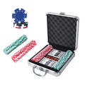 Poker Set 100 Chips With Aluminium Case 2 Card Games