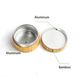 Small Empty Refillable Cosmetic Powder Bamboo Box With Lid