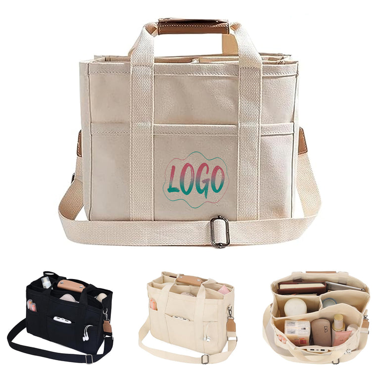 Multi-Pocket Diaper Bag Tote With Crossbody Strap