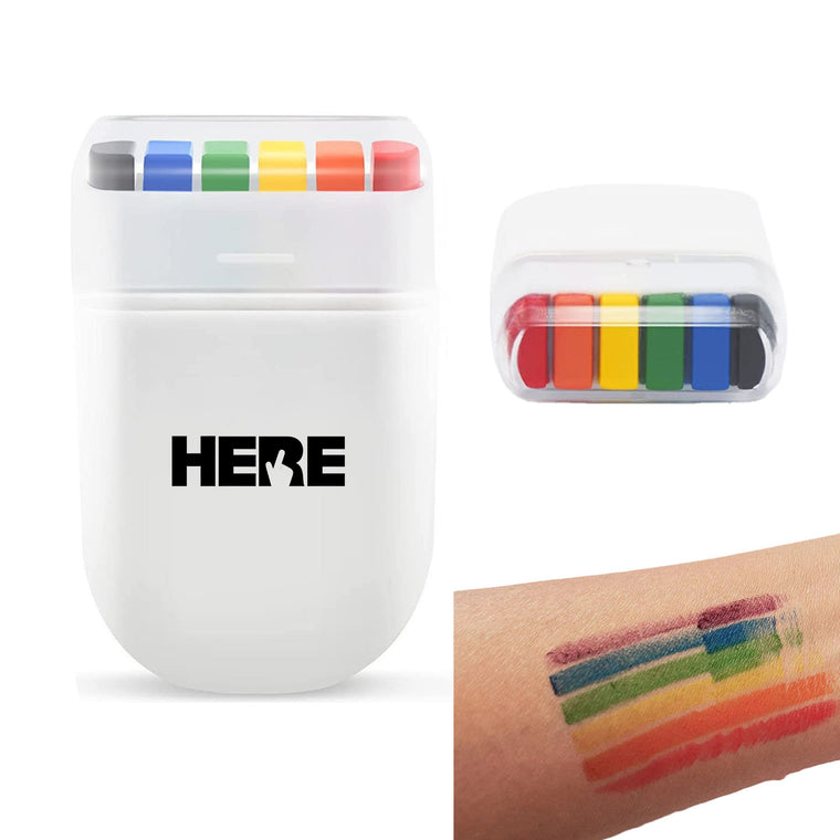 6-Color Rainbow Face Paint Crayon Sticks