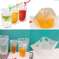 16OZ Plastic Drink Pouches with Straws