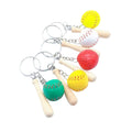 Portable Mini Wooden Baseball Bat And Baseball Keychain