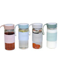 16OZ Glass Water Bottle W/ Tea Filter And Leather Sleeve