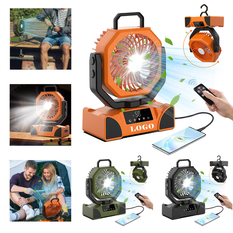 20,000mAh Camping Fan Lantern With Power Bank, LED Light