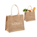 Reusable Jute Tote Bag With Cotton Handles