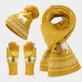 Christmas Gloves Scarf Hat Set