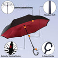 Inverted Reverse Umbrella with C-Shaped Handle