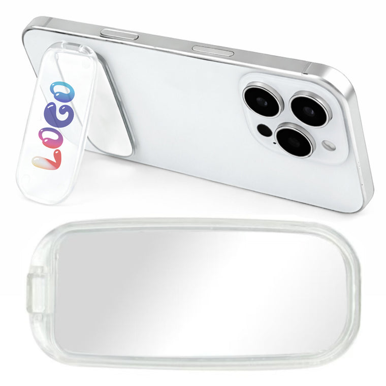 Adhesive Foldable Phone Stand With Mini Mirror