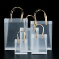 Clear Frosted Plastic Gift Bag With Handle