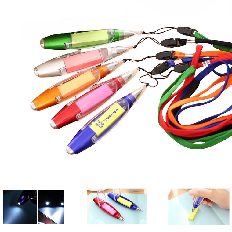 Self-Stick Notes Led Small Flashlight Ballpoint Pen