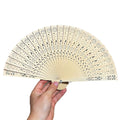 8 Inch Wooden Carved Handheld Folding Fan