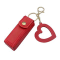 Lipstick Holder Keychain With Heart Mirror