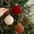 Flocked Christmas Ball Ornaments