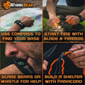 Adjustable Paracord Bracelet With Whistle