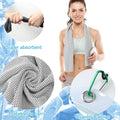 Microfiber Ice Towel With Carrying Pouch And Carabiner Clip