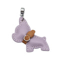 Cute Bulldog Keychain Lovely PU Leather Dog Hanger