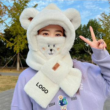 Winter Felt Hat Scarf Face Mask Set - Ocean