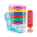 Portable Stackable Weekly Pill Organizer Clear Plastic Case