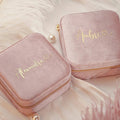 Velvet Travel Jewelry Box With Mirror