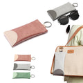 Trendy Snake-Print Eyeglass Pouch with Spring Closure