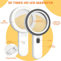 30X Handheld Magnifier With Led Light