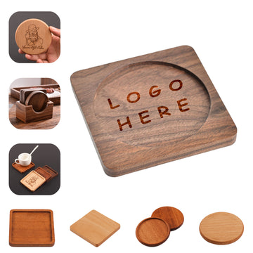 4" Solid Wood Grooved Insulated Coasters