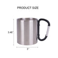 12 Oz Stainless Steel Camping Mug With Carbiner