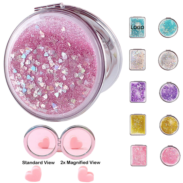 Folding Double-Sided Glitter Mirror