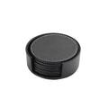 6 Piece Leather Round Coaster Insulation Mat Set