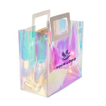 Clear Pvc Colored Tote Bags For Fashion Storage