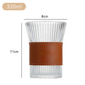 Glass Water Cup With Leather Protective Sleeve