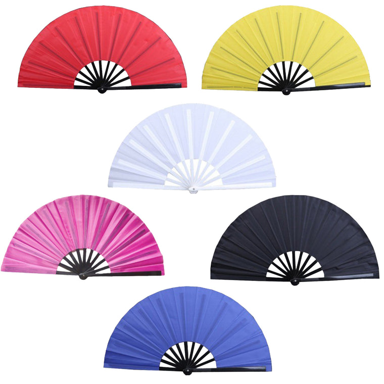 Bamboo Frame Full-Color Folding Hand Fan Large Size