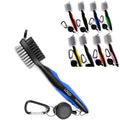 Golf Club Brush Groove Cleaner with Retractable Zip-line and Aluminum Carabiner Cleaning Tools