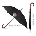 Wooden Hook J-Shaped Automatic Business Long Handle Umbrella
