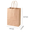 5.91 X 3.15 X 8.27 Inches Brown Kraft Paper Bags With Handles