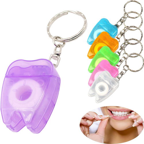 10M Tooth Shaped Dental Floss W/Keychain