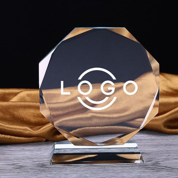 Round Edge Crystal Glass Award
